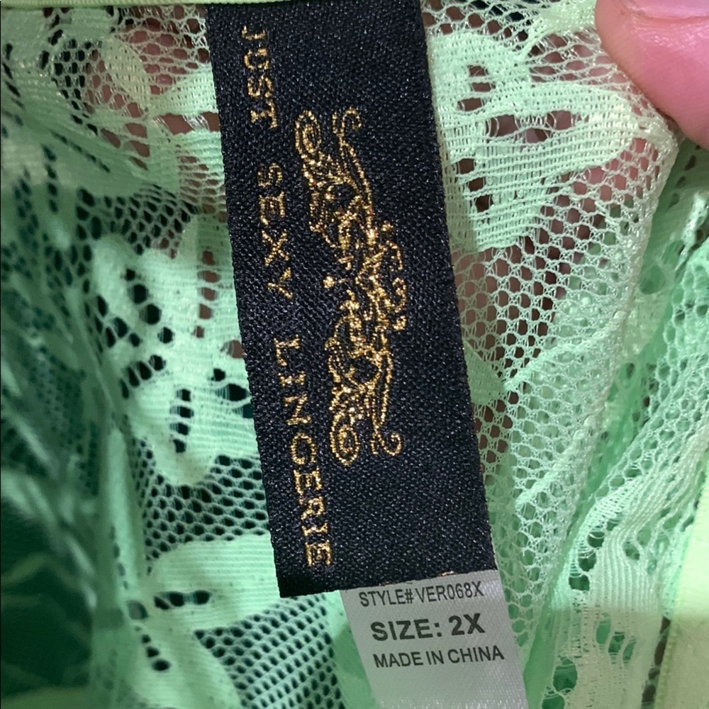 Lace Neon Green Bodysuit - Picture 3 of 3